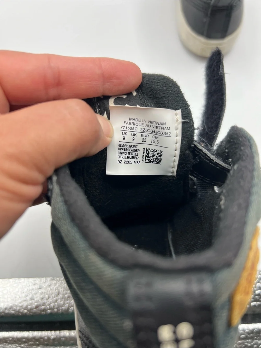 Converse Kids Black High-Top Sneakers with White Toe Caps